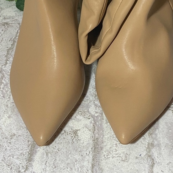 Express Zip Up‎ Faux Tan Leather-pointed toed Heeled boots NWT Women’s Size 10M - Picture 8 of 13